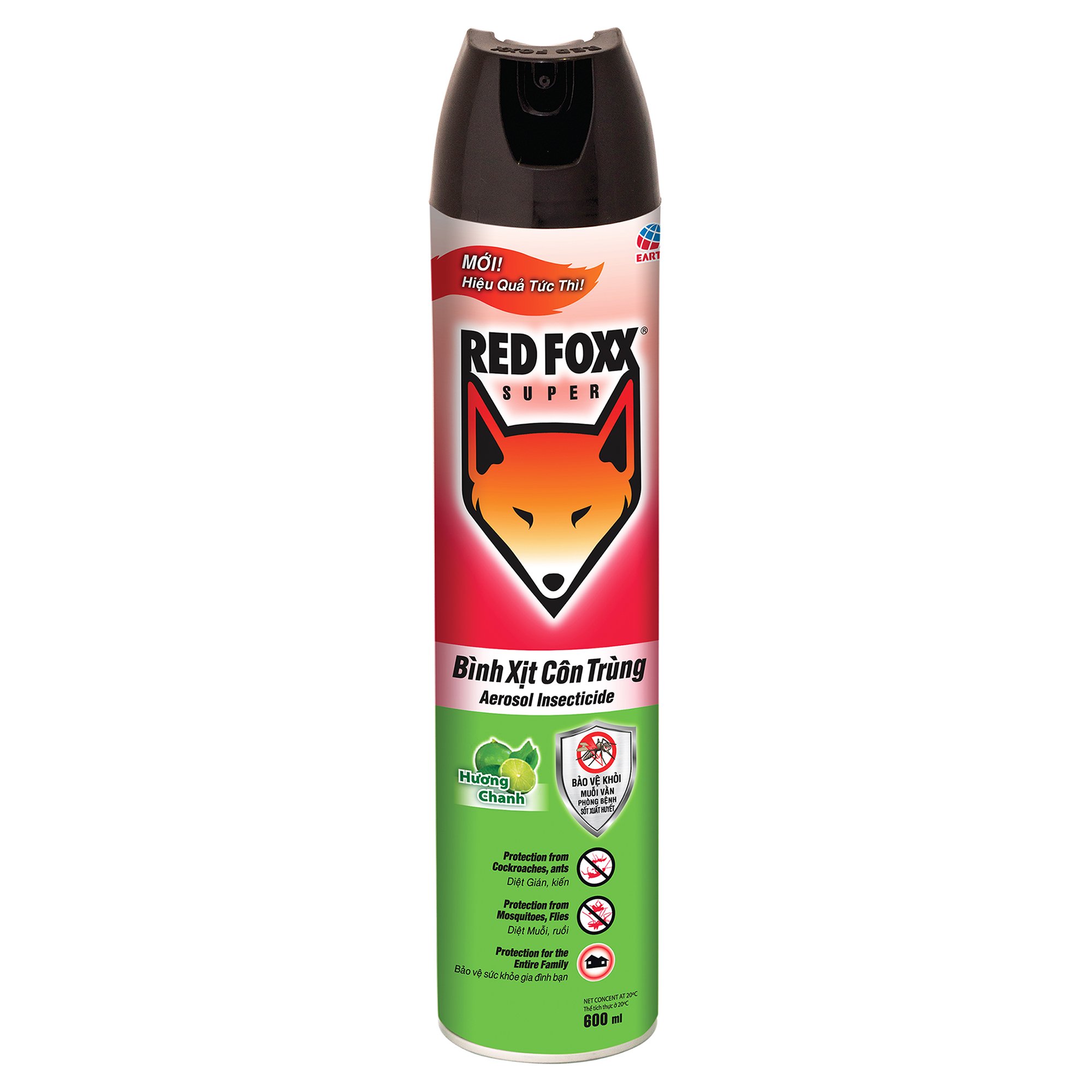 Bình xịt côn trùng red foxx 600ml - hương chanh