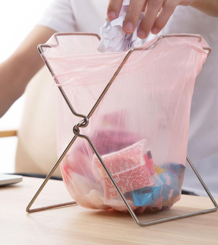 Kệ đựng rác mini inox gấp gọn - tiện ích ,nhiều công dụng, 27x17cm