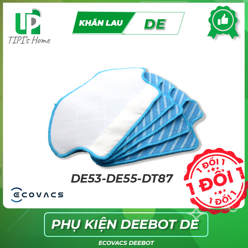 [HCM]Khăn lau ( giẻ lau) robot hút bụi Ecovacs Deebot De53 De55 DT87g De33 De35 hàng thật như hình chính hãng chất lượng 3 tháng thay phụ kiện 1 lần sử dụng nhiều có thể giặt - Tphome