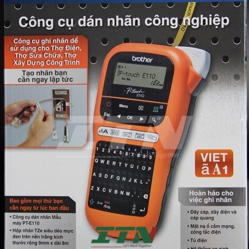 [KM Shock] Máy in nhãn Brother PT-E110 ITSHOP247 Chính hãng, BH 1 năm + Tặng kèm cuộn nhãn in chính hãng + Adapter trị giá 125k