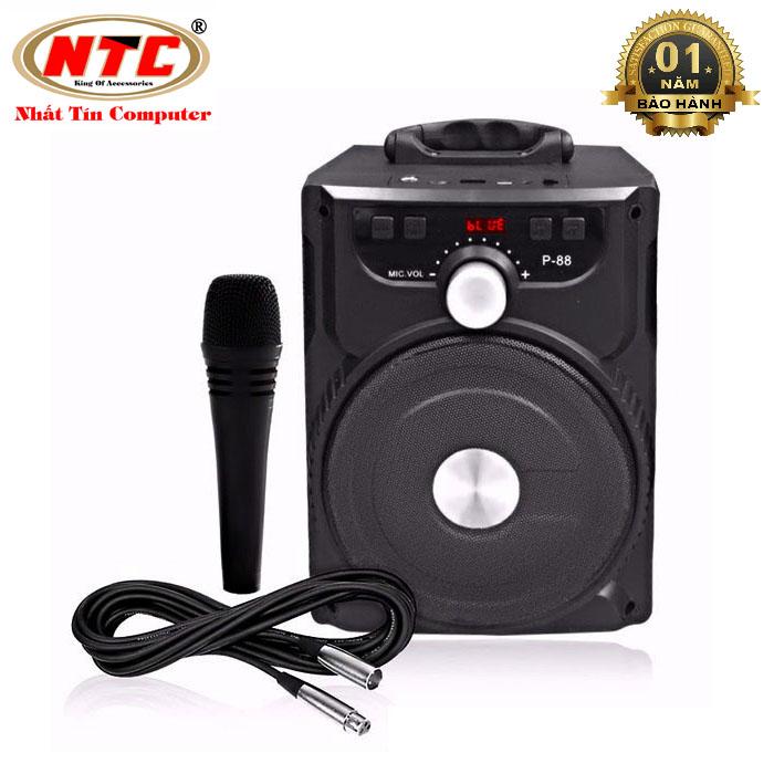 Loa bluetooth Karaoke Ruizu P88 hỗ trợ thẻ nhớ/USB/AUX/FM/jack 6.5mm - Tặng kèm micro karaoke
