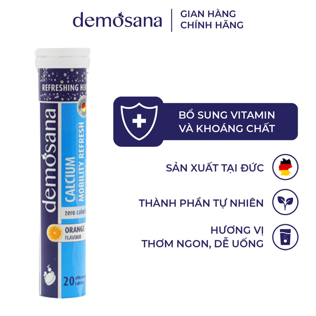 Viên sủi bổ sung canxi demosana calcium vị cam