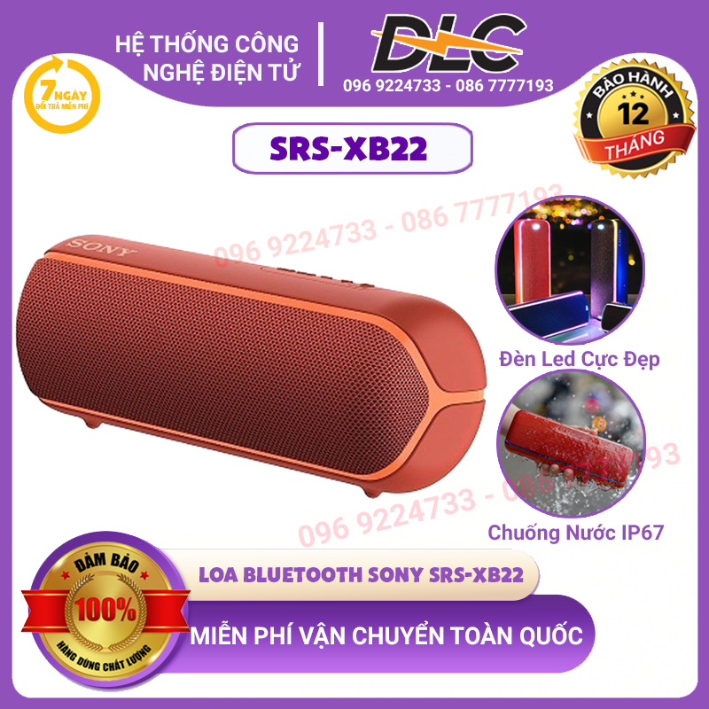 Loa bluetooth sony extra bass srs-xb22 chính hãng -loa không dây cầm tay srs-xb22 với extra bass party booster tận hưởng không gian âm nhạc sống động chống nước-bụi-va đập- bảo hành 12 thá