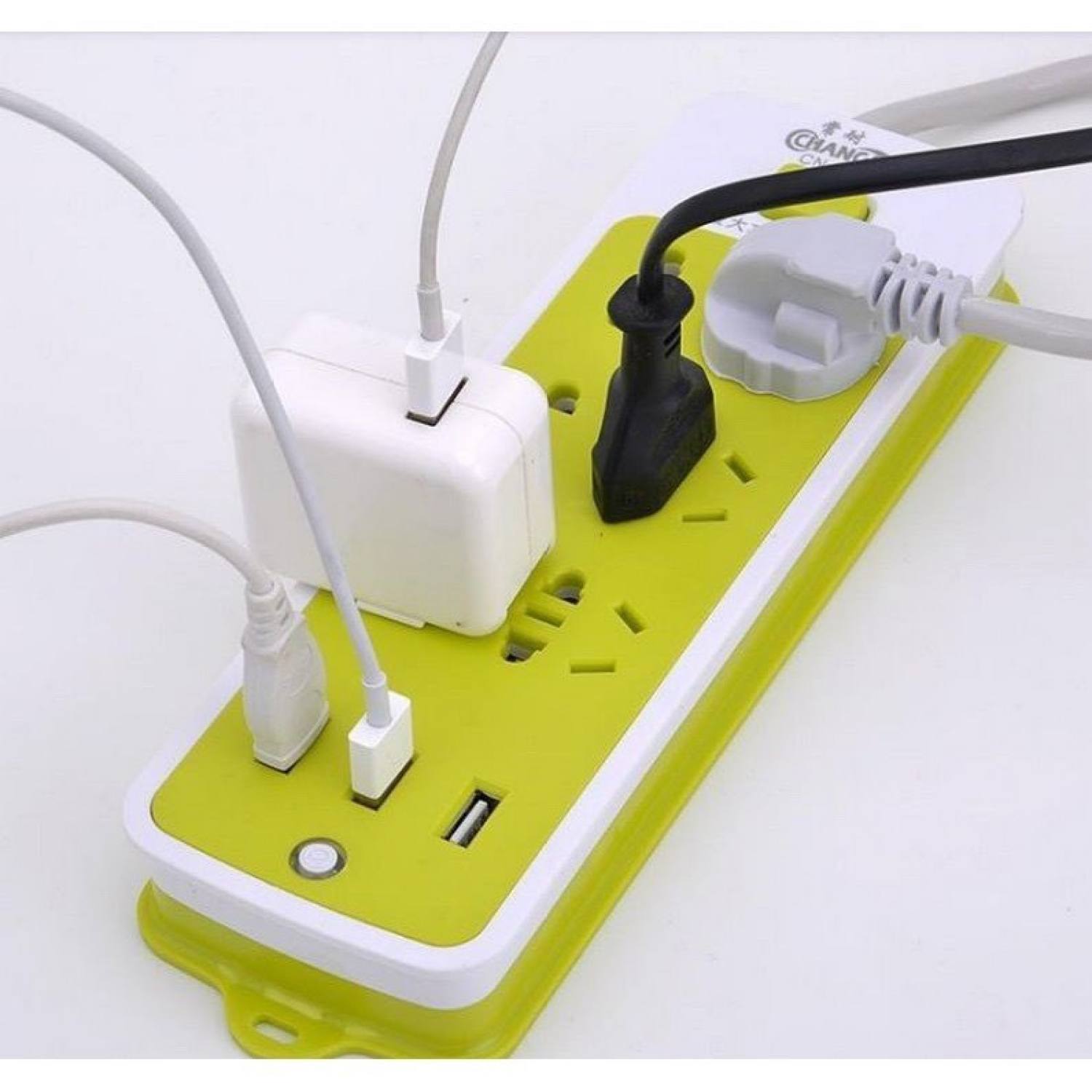 Ổ điện xanh đa năng 6 ổ cấm,3 cổng usb