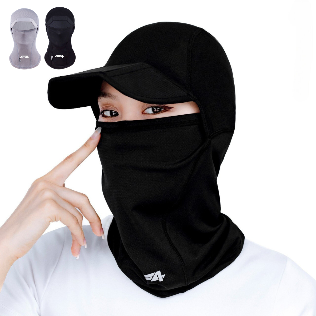 Khăn trùm đầu có thiết kế diềm mũ chống nắng swat f4 - đen xám