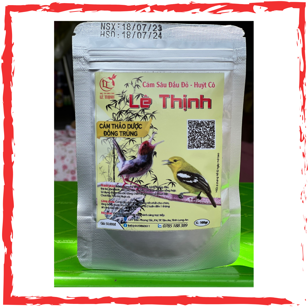 Cám Thảo Dược Đông Trùng Lê Thịnh, Sâu đầu đỏ, chim Huýt Cô