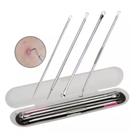 [HCM]Bộ 4 cây 8 đầu nặn mụn chuyên nghiệp an toàn ( Màu bạc )-NM30-C02T2