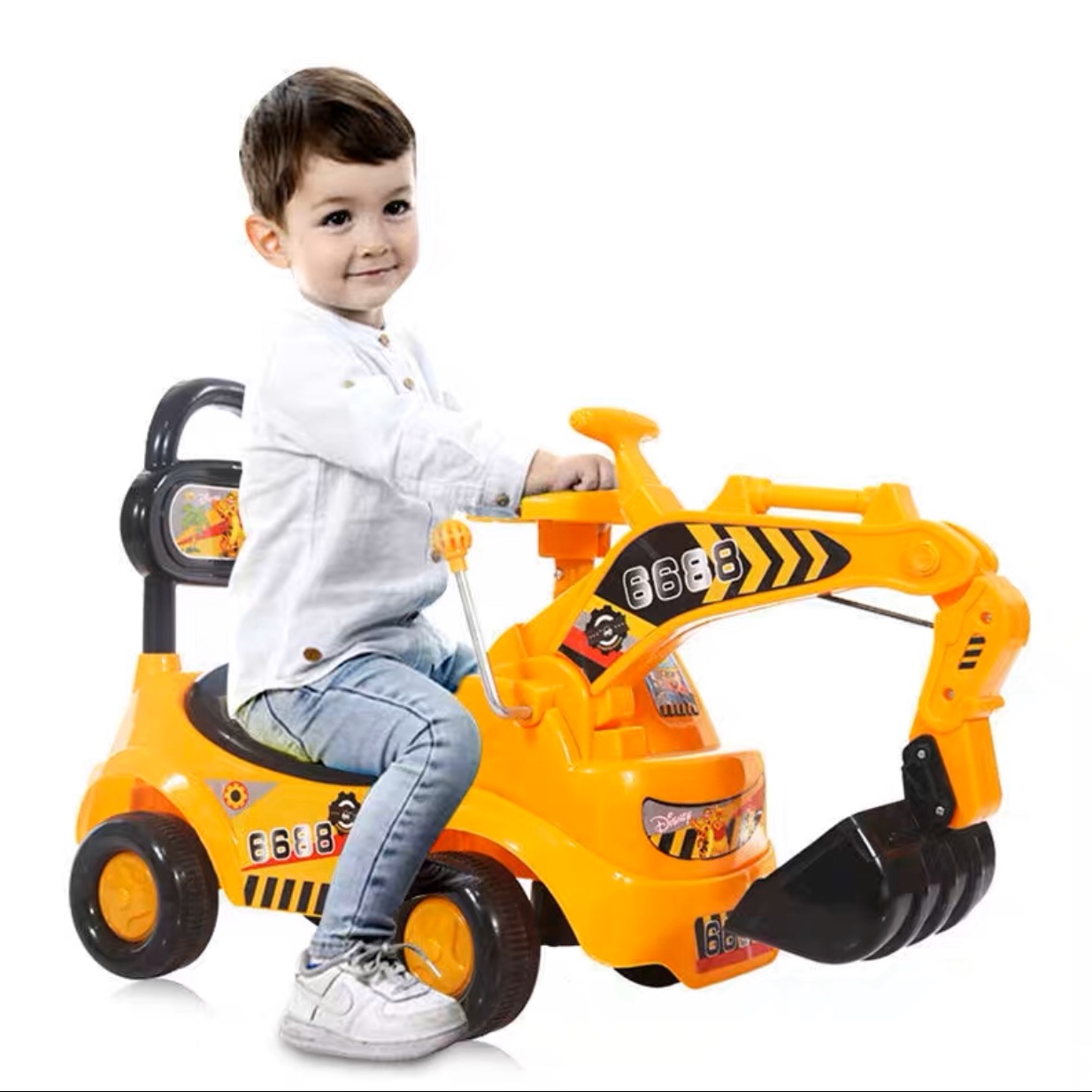 Xe cẩu chòi chân cho bé có nhạc, còi, tựa lưng, cốp đựng đồ