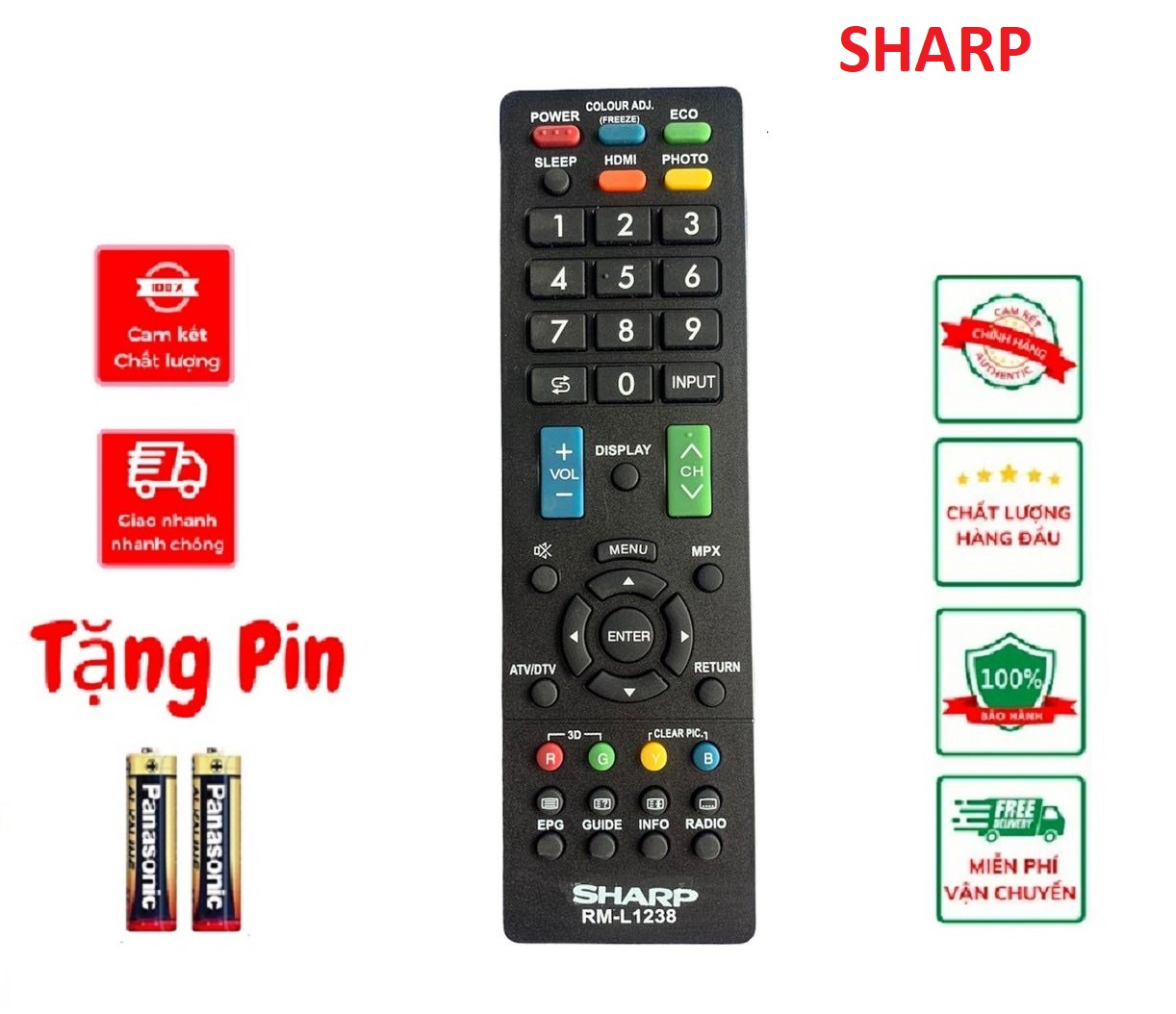 Điều khiển tivi SHARP ĐA NĂNG RM-L1238 dành cho Tivi Smart