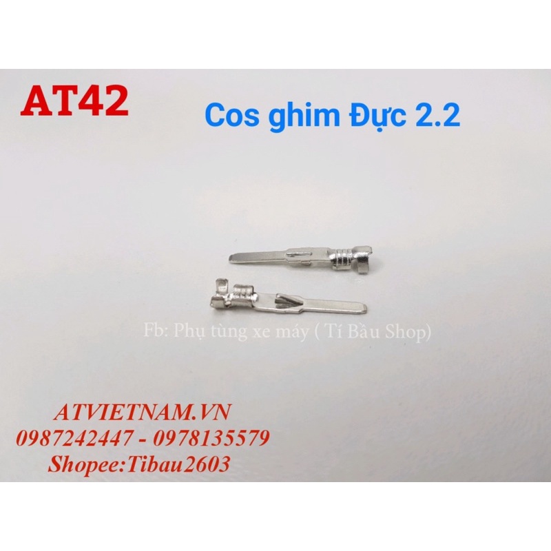 Cos ghim đực 2.2, cose đực 2.2, jack đực 2.2, cose xe máy- AT42 ( 1 bịch 50 cái )