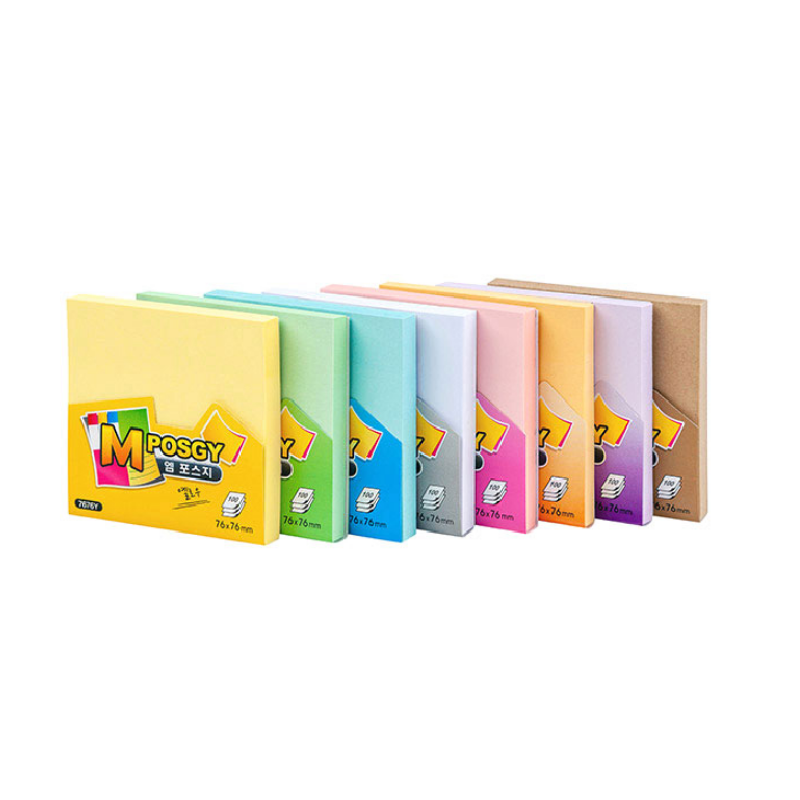 Giấy Dán Ghi Chú Giấy Note Nhiều Màu Cao Cấp 76x76mm Hàn Quốc Thương Hiệu