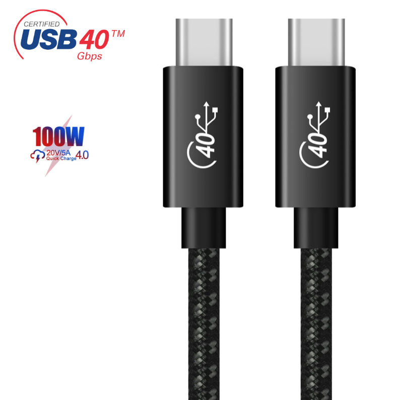 Cáp usb4 40gbps cổng usb type-c tương thích thunderbolt 3 xuất hình 5k 60hz macbook imac - sạc 100w pd qc