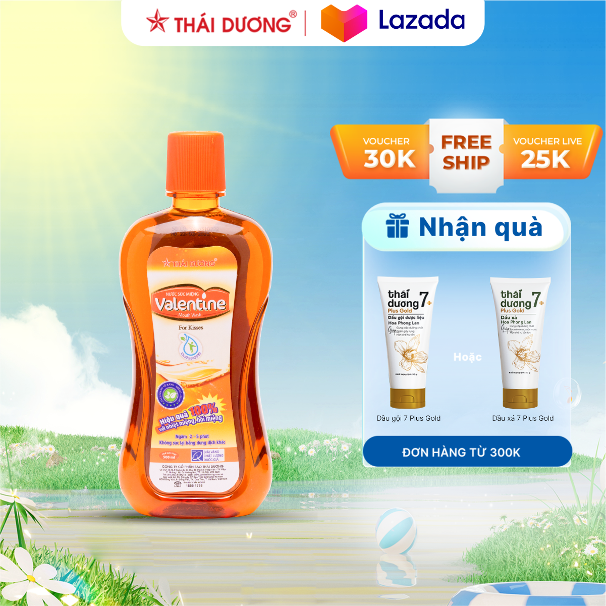 Nước Súc Miệng  Valentine Sao Thái Dương 500Ml