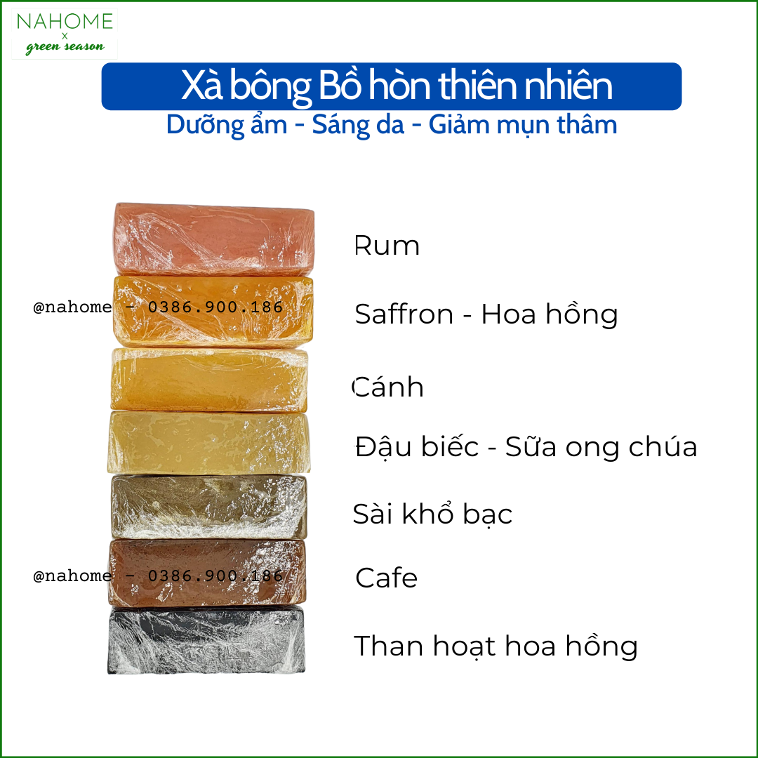 [HCM]Xà phòng Bồ Hòn thiên nhiên giảm mụn thâm nám dưỡng trắng da chăm sóc da khỏe mạnh - Xà phòng Bồ hòn bếp xanh dùng rửa mặt tắm cam kết an toàn hiệu quả từ 7 ngày dạng bánh 120gr Nahome