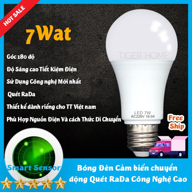 Bóng Đèn Cảm Biến Chuyển Động Rada Cực Nhạy cho thị trường việt nam 7W - 12W Model 2020 Led