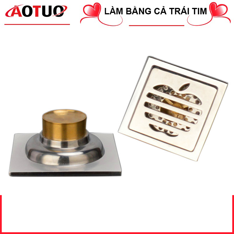 Thoát sàn ngăn mùi - Hàng Cao cấp - phễu chống rác, chống mùi hôi, ngăn mùi thoát từ hố ga, ngăn côn trùng - Chất liệu INOX 304 và Đồng