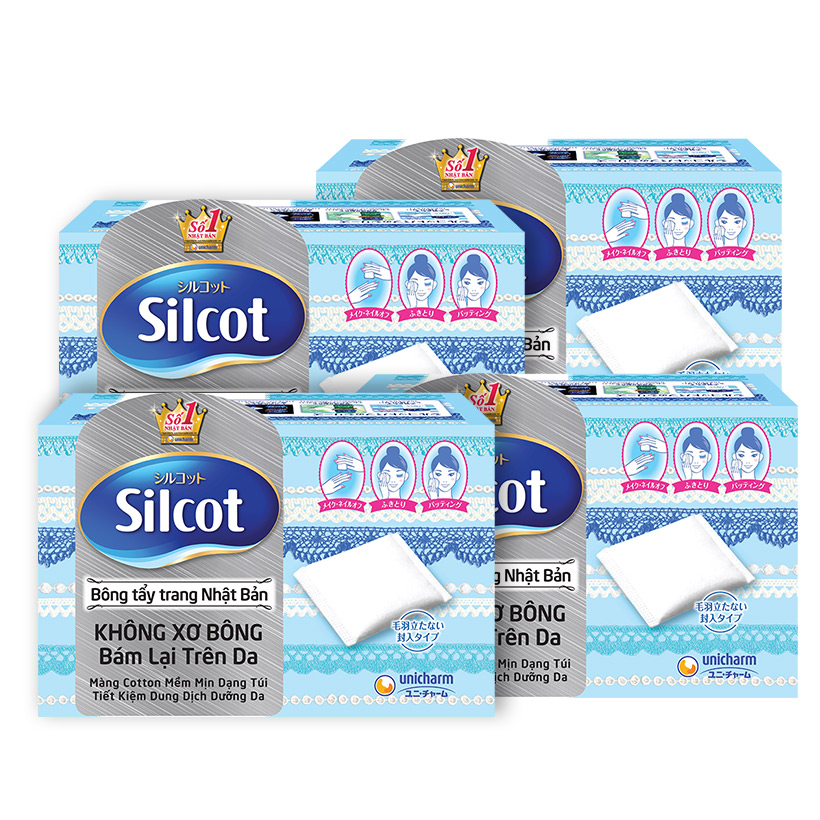 Combo 6 hộp bông tẩy trang Silcot hộp 82 miếng