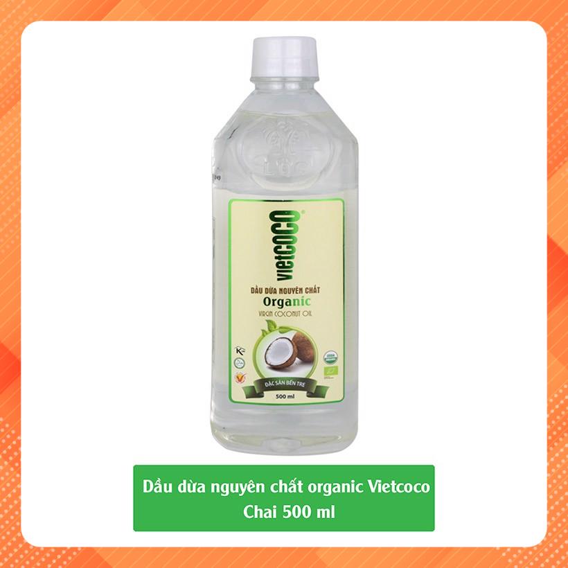 Dầu dừa nguyên chất - tinh khiết vietcoco chai pet 500ml dùng nấu ăn