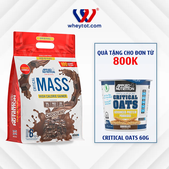 Applied Nutrition Critical Mass Original 6kg, mass tăng cân chính hãng nhập khẩu Anh Quốc