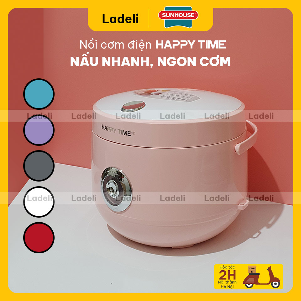 Nồi cơm điện 1.8l sunhouse happytime htd8521p bảo hành 12 tháng