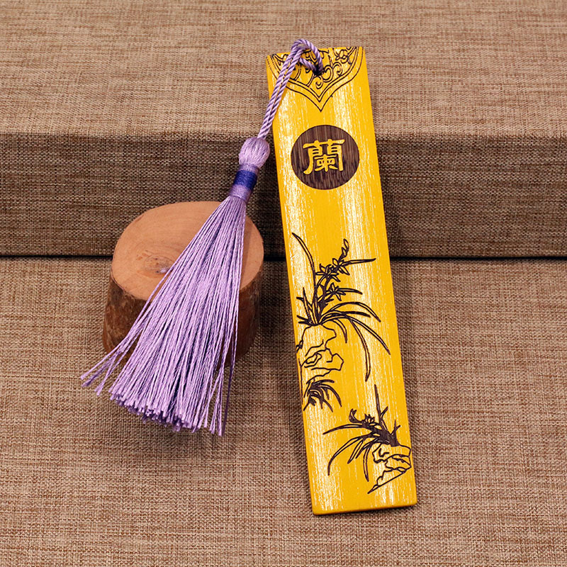 Bookmark Mai Lan Cúc Trúc Bookmark Trúc Gỗ Đánh Dấu Trang Sách, Thước Kẻ Cổ Trang