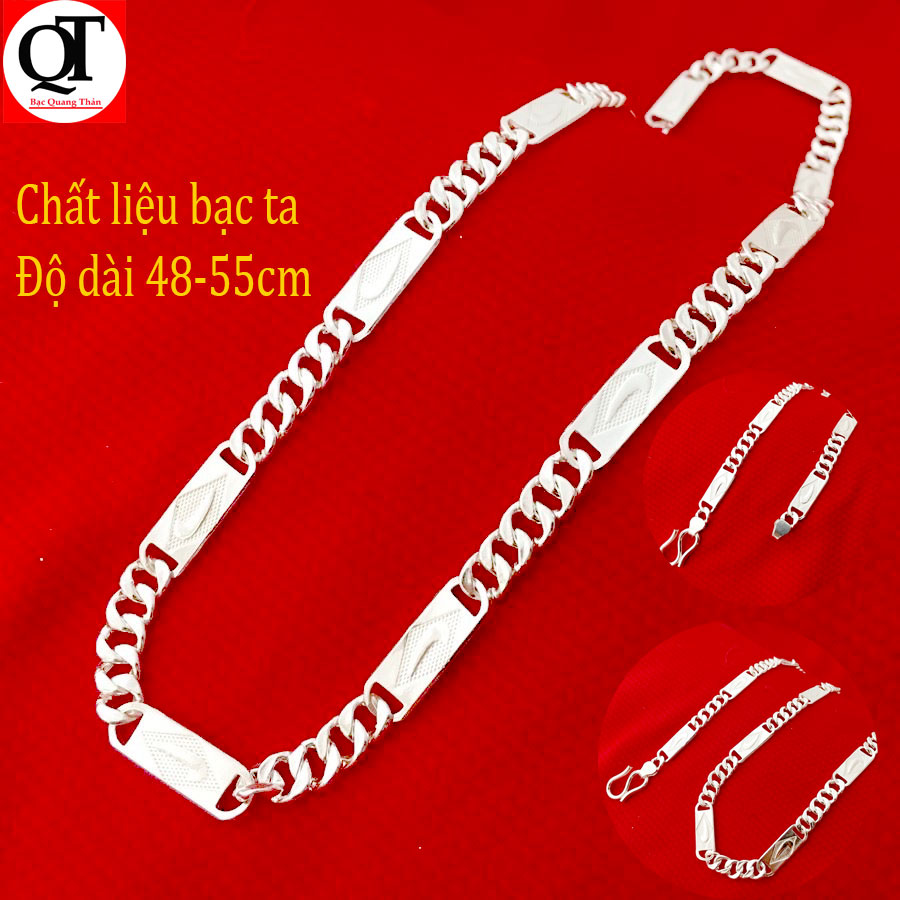 Dây chuyền nam  Bạc Quang Thản, vòng cổ nam bạc mắt NICE  đặc bản dẹp chất liệu bạc thật không xi mạ, trọng lượng 11 chỉ độ dài 50cm, phong cách nam tính, lịch lãm – QTVNA22