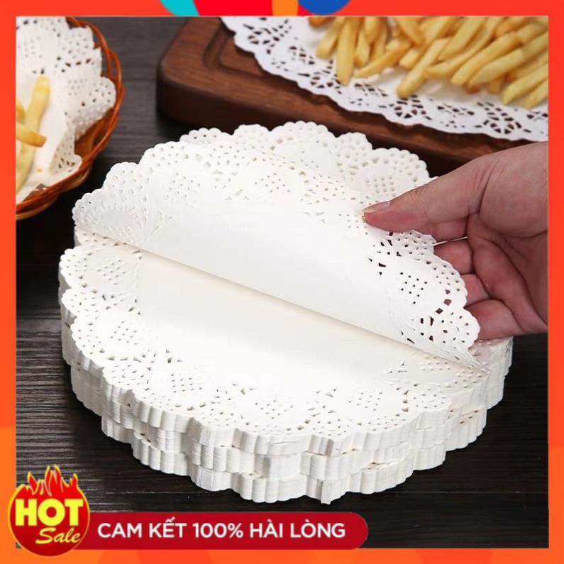 Giấy Thấm dầu ăn, hút dầu mỡ họa tiết hoa văn đục lỗ tập 140 tờ