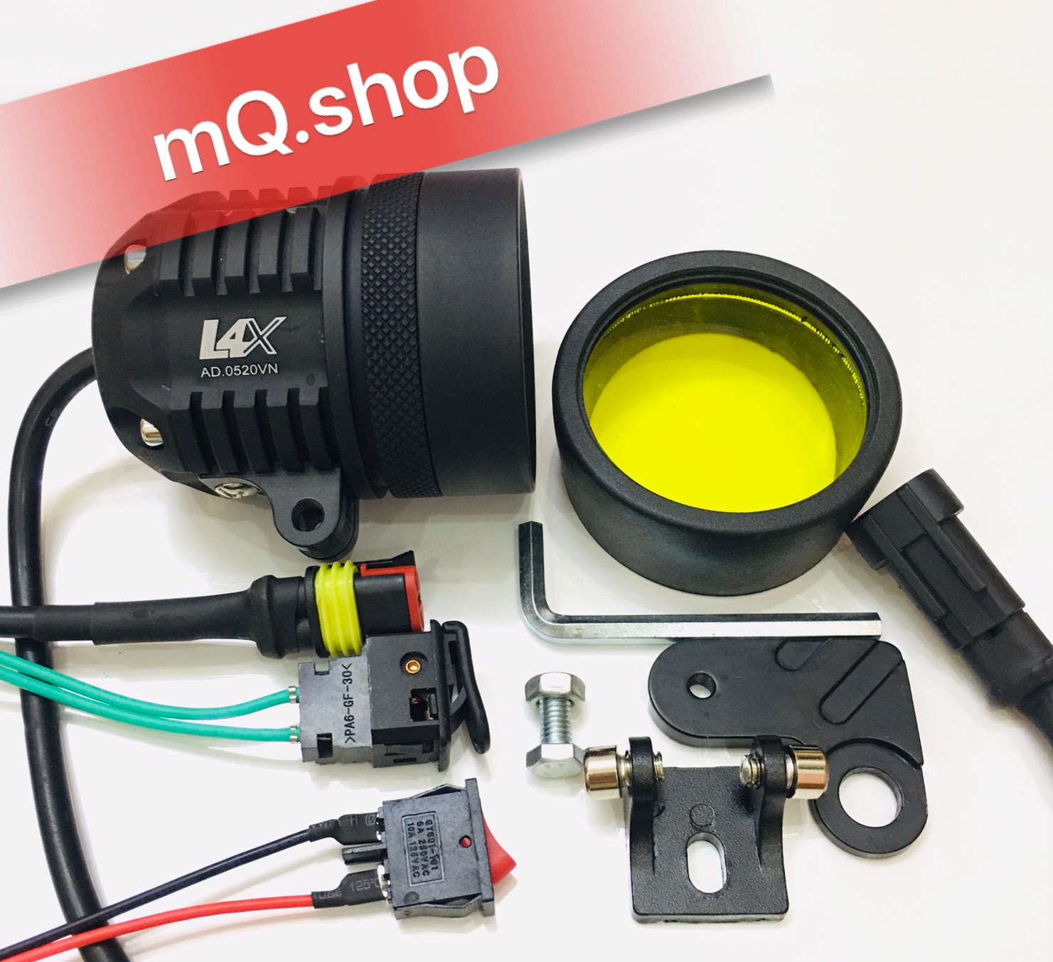 mQ.shop ĐÈN TRỢ SÁNG L4X VN (TẶNG 5 PHỤ KIỆN NHƯ HÌNH) ĐÈN L4X CHIP LED CREE CAO CẤP CHÍNH HÃNG mQ & BẢO HÀNH 1 NĂM ĐỔI MỚI