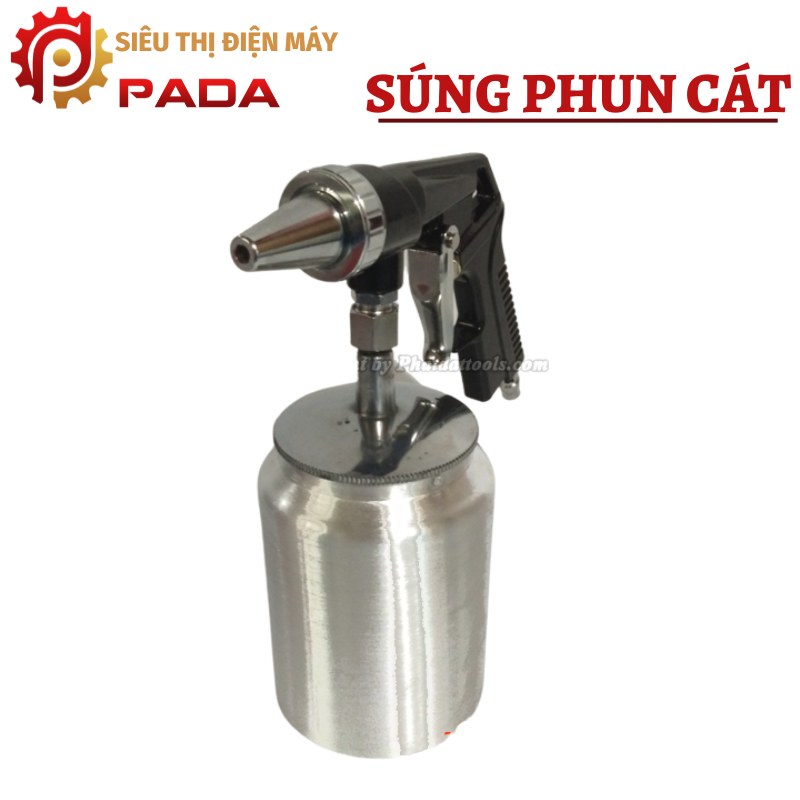 Vòi Phun Cát Đánh Gỉ Sét Có Bình Chứa Inox 1000ml Dùng Khí Nén-Bảo Hành 6 Tháng