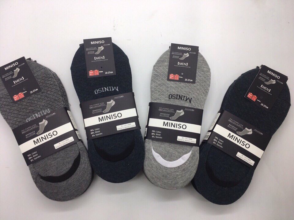 5đôi tất hài nam miniso Nhật Bản, tất nam đi giày lười
