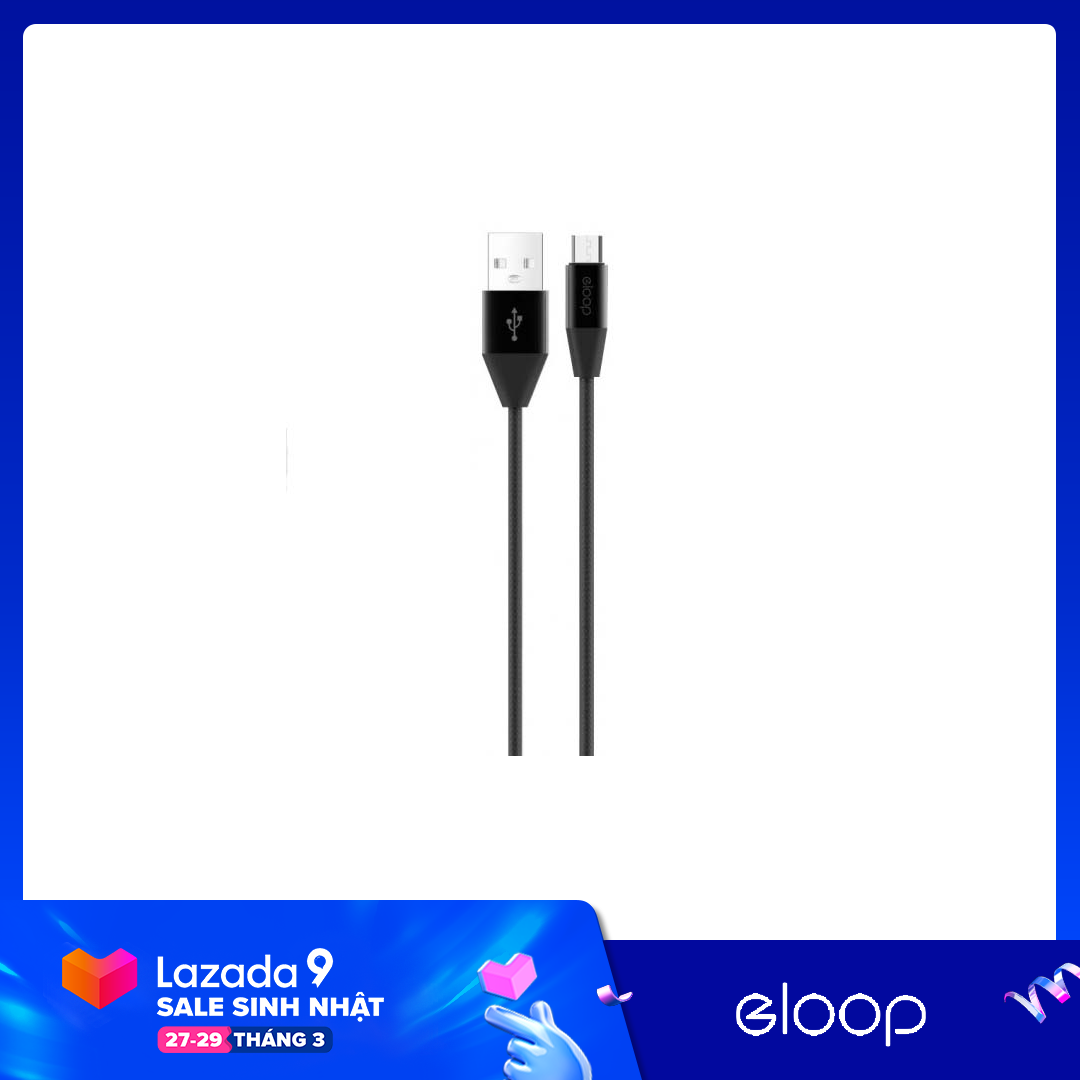 Dây cáp sạc điện thoại eloop s32 cổng micro usb, dài 1.2m - hãng phân phối chính thức
