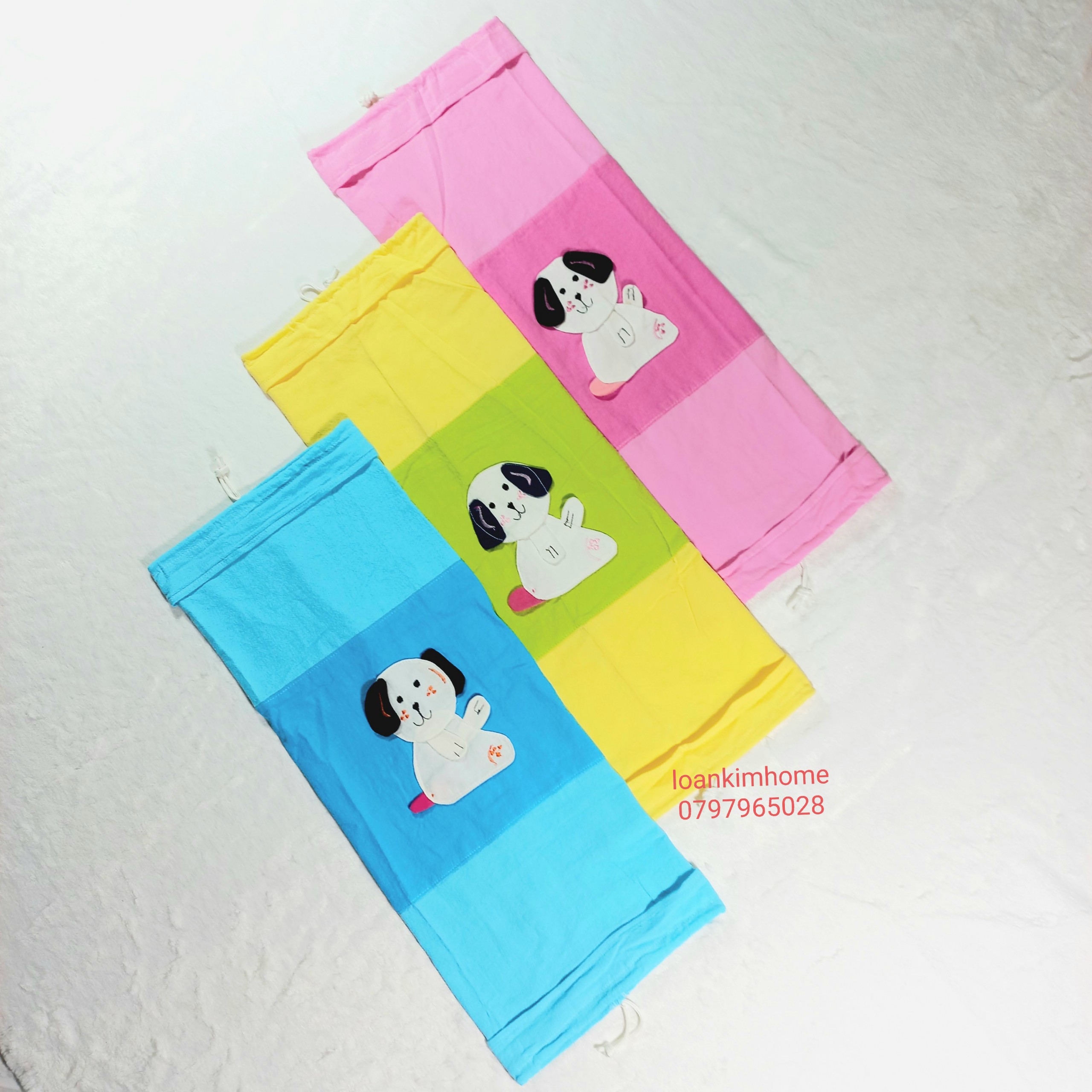 Vỏ gối ôm trẻ em kara dày, thấm hút, không xù vải 50cm, 60cm, 80cm.