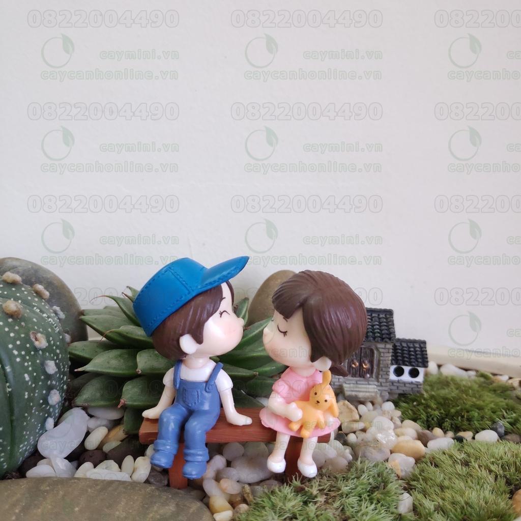 Đôi tình nhân tâm sự trên ghế - Phụ kiện trang trí Terrarium