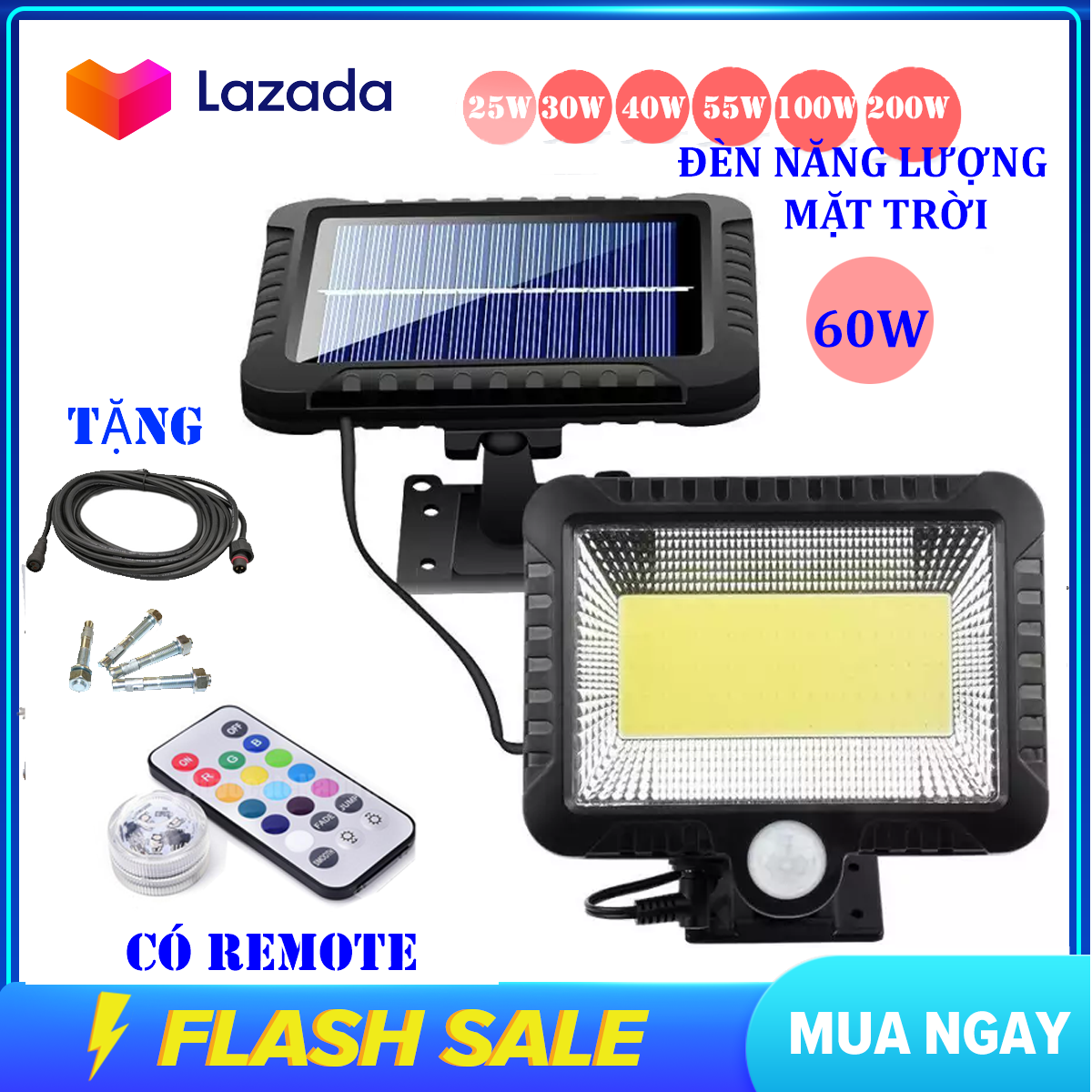 Đèn năng lượng mặt trời 100 LED Chống nước dùng trong cả mùa mưa, đèn năng lượng mặt trời có điều khiển -remote, đèn ngoài trời