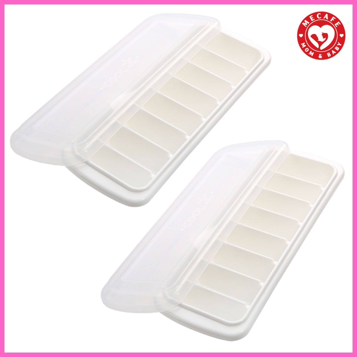 Combo 2 khay làm đá 8 viên tiện lợi có nắp nhập khẩu từ Nhật Bản