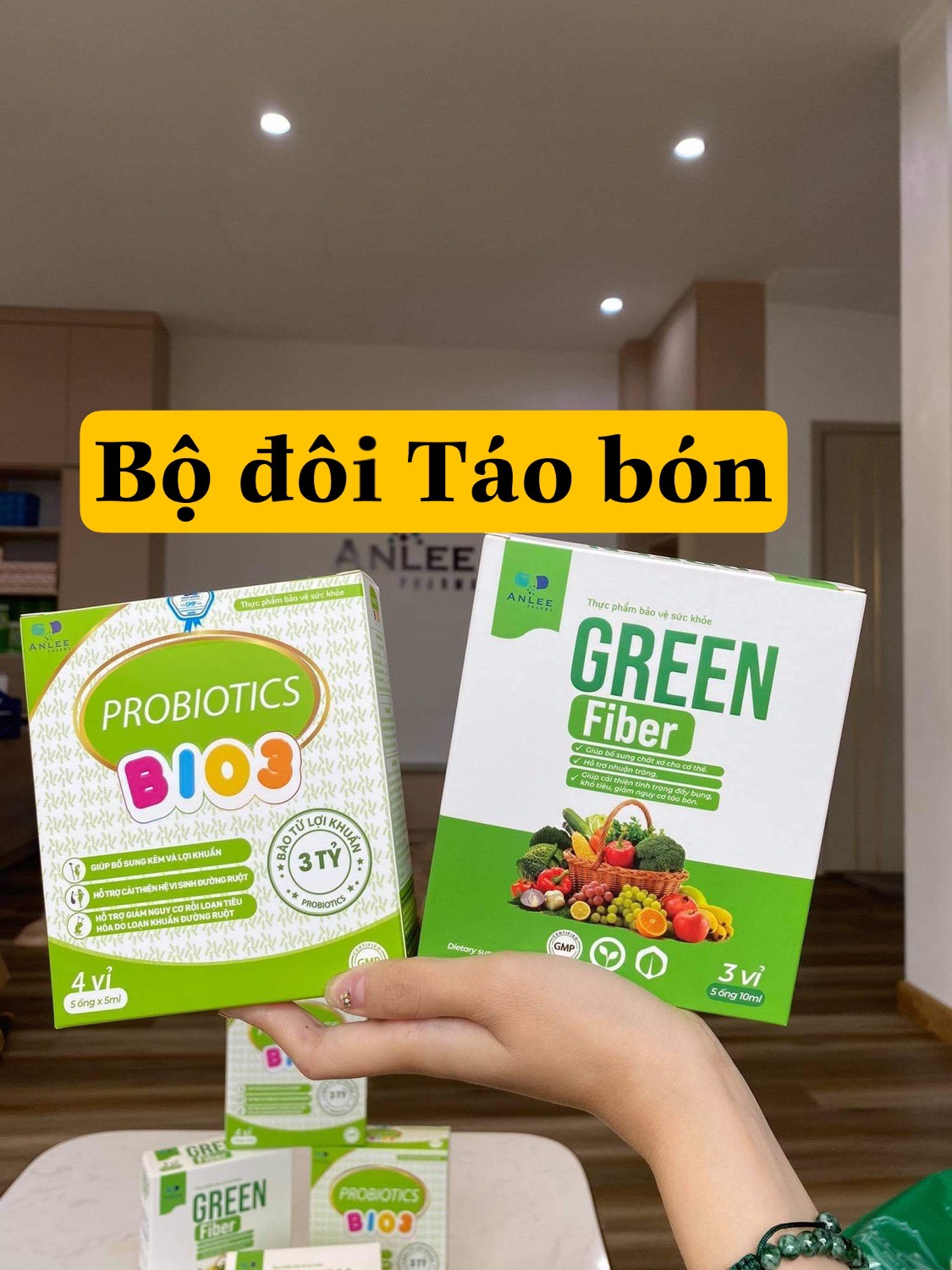 Combo Men vi sinh Probiotics Bio3 và Chất xơ Green Fiber chuyên về táo bón
