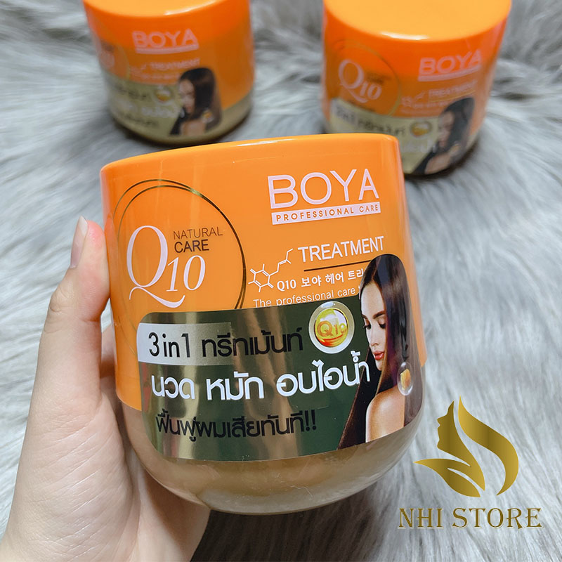 Kem ủ hấp dầu Q10 Boya nuôi dưỡng giúp tóc phục hồi mềm mại dành cho tóc khô hư tổn thái lan 500g