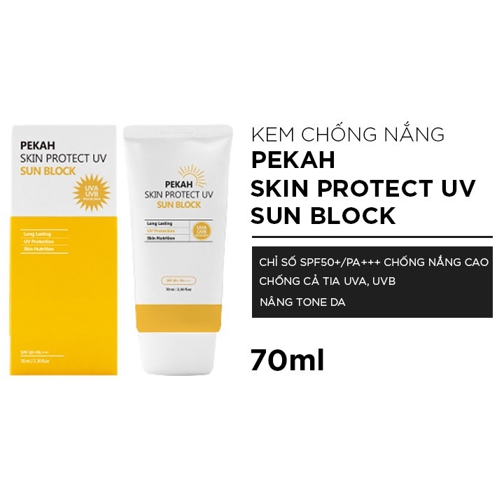 Kem Chống Nắng Vật Lý Pekah Skin Protect UV Sun Block SPF 50+ PA+++ 70ml