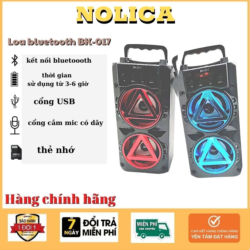 Loa bluetooth mini karaoke nolica kts-017 loa bluetooth mino giá rẻ bass mạnh nghe nhạc , loa bluetooth hỗ trợ thẻ nhớ và cổng usb fm, loa bluetooth không dây tích hợp đèn led siêu đẹp