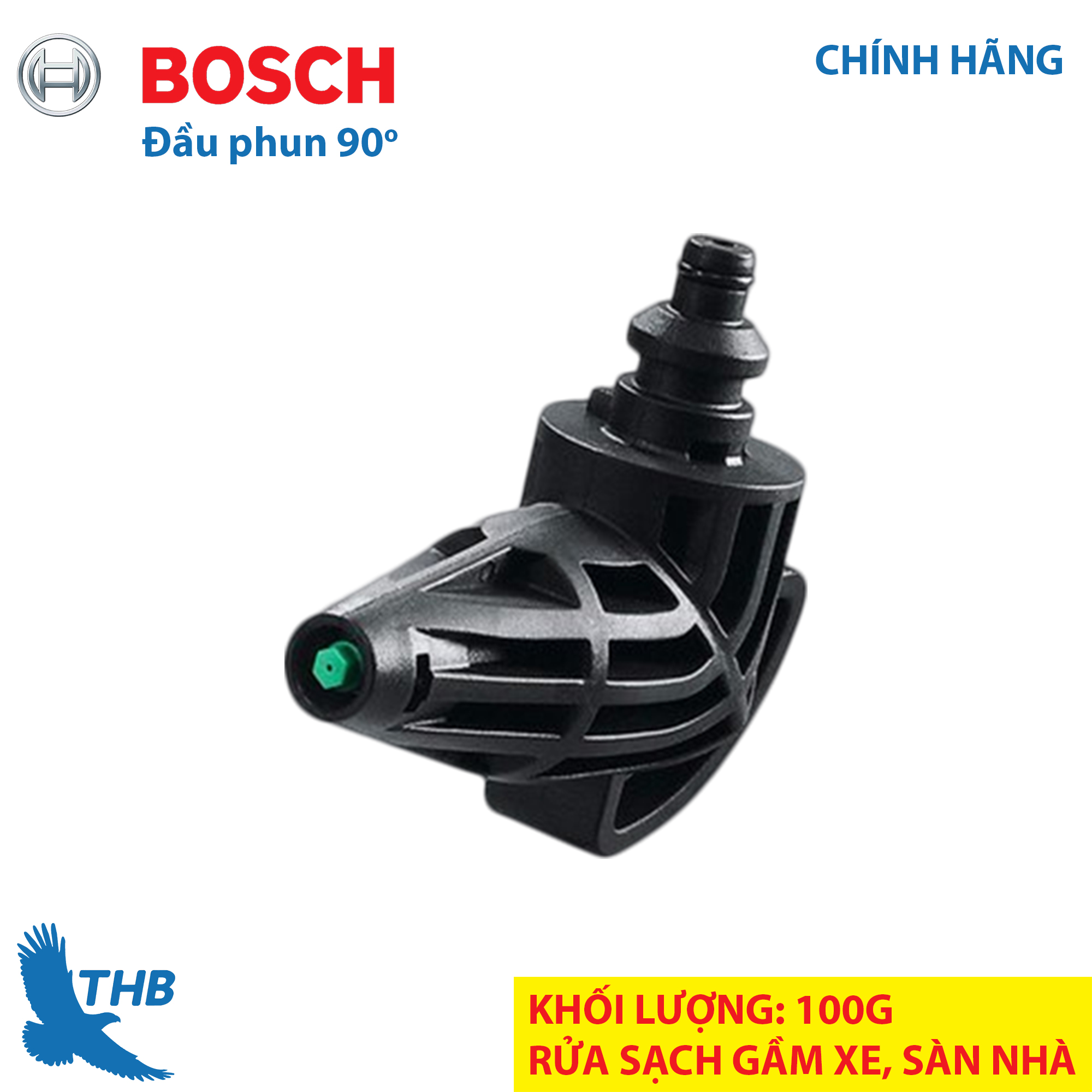 Đầu phun xịt rửa Đầu rửa xe Bosch chính hãng 90° F016800354 vuông góc tiện lợi để phun rửa gầm xe