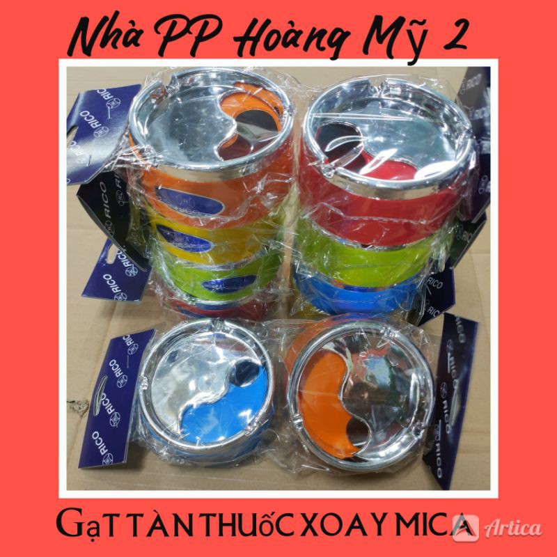 [HCM]Gạt Tàn Thuốc Mica Có Nắp Xoay - Nhựa Châu Hưng