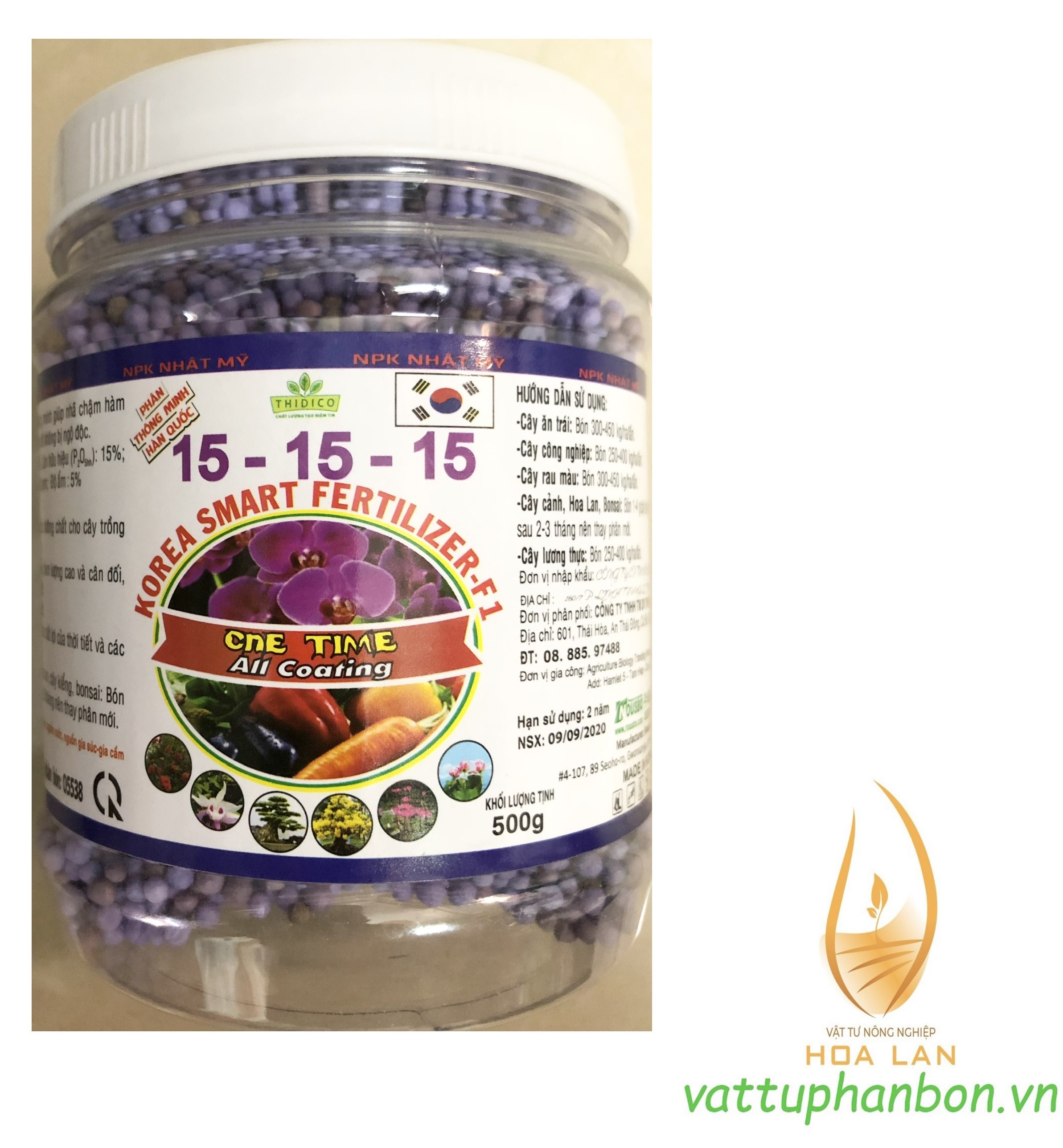 Phân tan chậm korea npk 15-15-15 korea smart fertilizer f1 - #291a# 500g