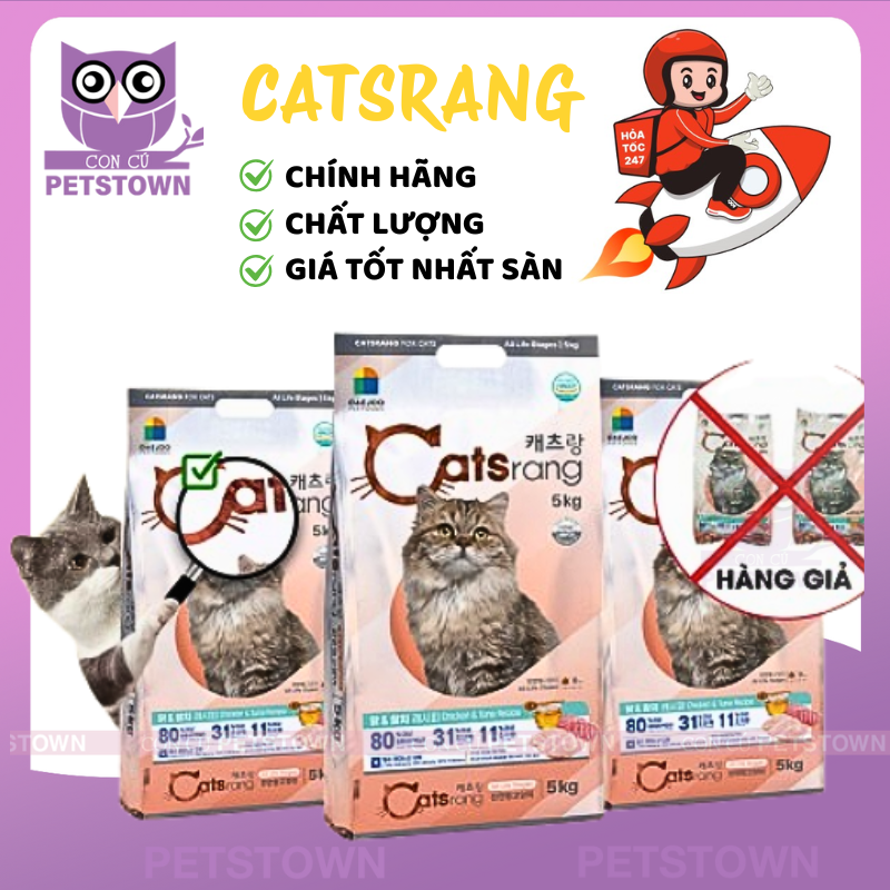 [SAU MEGA 10.10 TĂNG GIÁ] Catsrang 5kg - Thức ăn hạt cho mèo mọi lứa tuổi 5KG nhập khẩu Hàn Quốc chính hãng