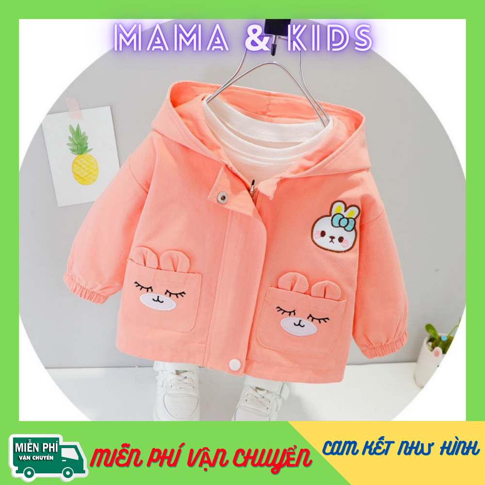 💙 áo khoác bé gái 💙 áo khoác gió hình gấu thỏ siêu ngộ nghĩnh cho bé gái - size từ 7-32kg