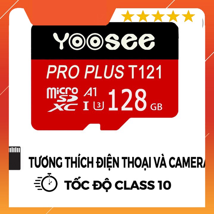 Xả kho - thẻ nhớ yoosee 128gb u3 class 10 tương thích mọi thiết bị