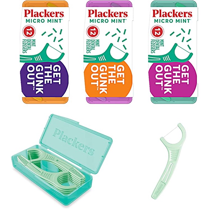 [PLACKERS] Chỉ nha khoa Plackers - Hộp 12 cái - chính hãng USA ( MÀU RANDOM)