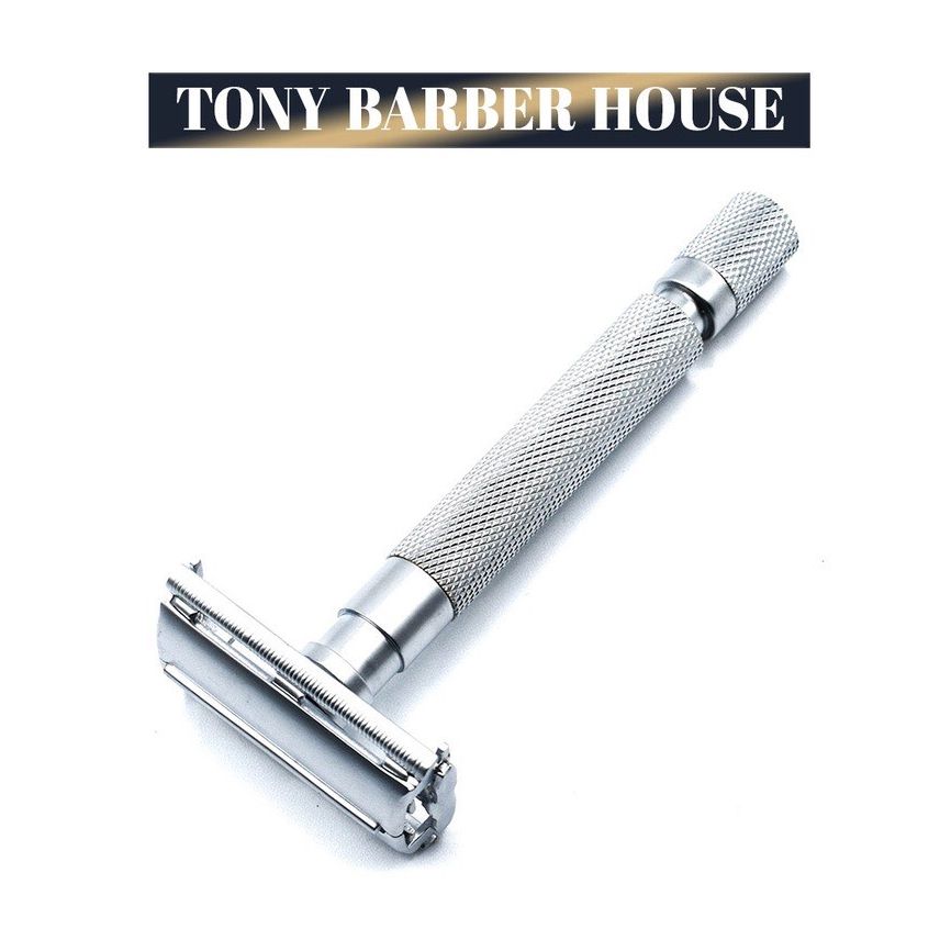 Dao Cạo Râu Parker 74R Safety Razor Butterfly Open - Satin Chrome