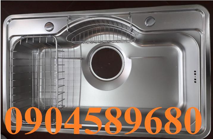 Combo Chậu rửa bát 1 hố Hàn Quốc Daelim 8249 (82x49) và Vòi bếp nóng lạnh rút dây Bancoot BCR04