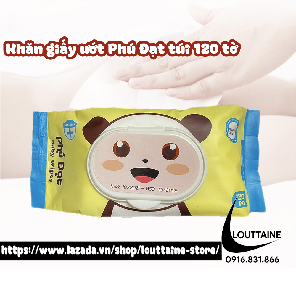 Khăn giấy ướt Phú Đạt túi 120 tờ tiện dụng