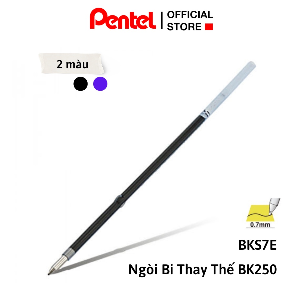 Ruột bút bi nhật bản pentel bk250 - bks7e | ngòi 0.7mm | ngòi bút bi pentel bk250